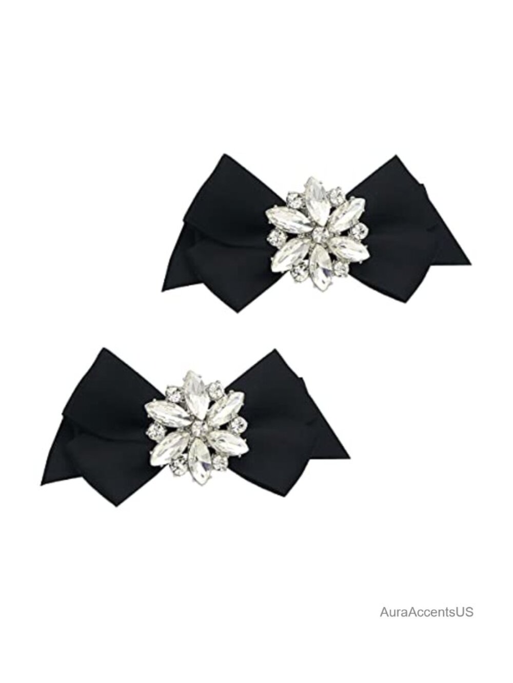 2Pc Bow Shoe Clips Rhinestone Decorative Wedding Party Shoe Accessories
